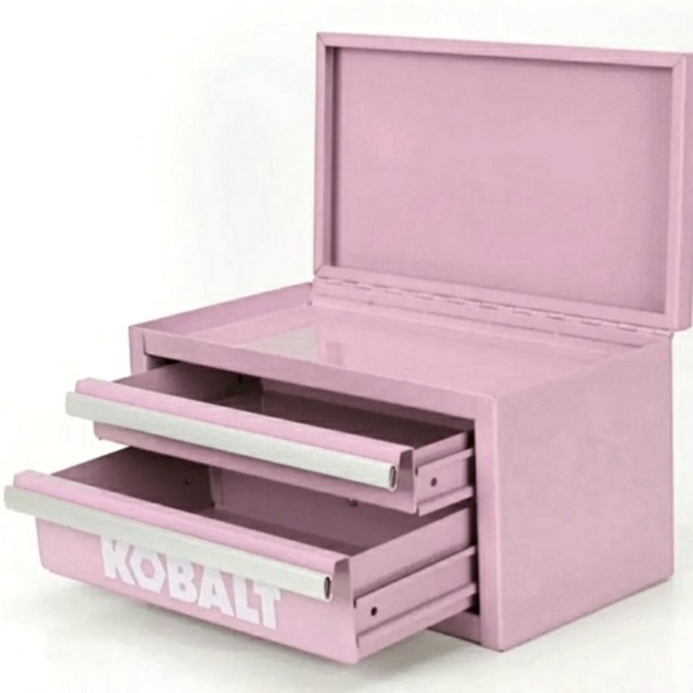 Kobalt Mini Tool Box Chest Craft Supplies Make Up Case Jewelry Box Pink